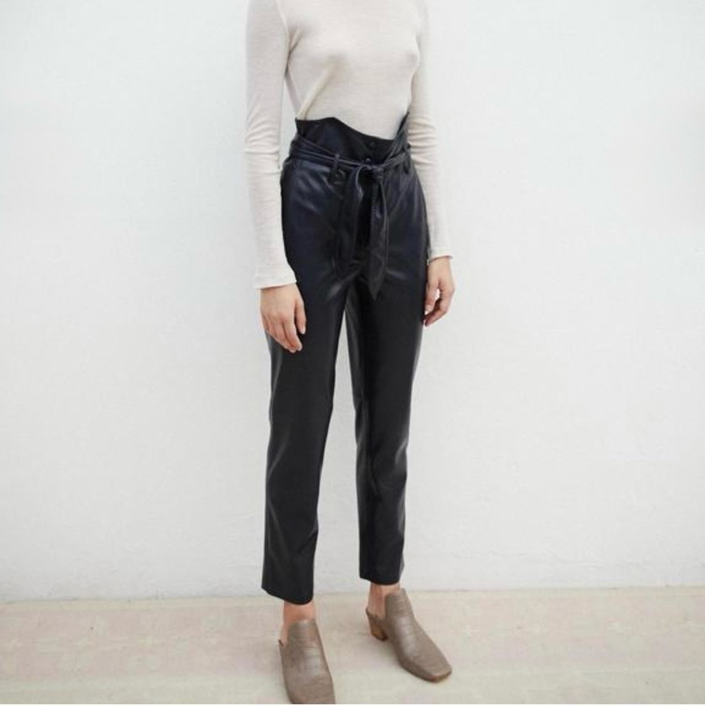 NWT Nanushka Vegan Leather Ethan Pants in Blue - Sz M
